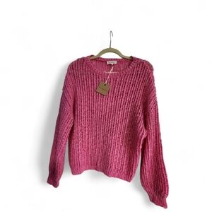 NWT!!  Vibrant Pink Crew Neck Sweater